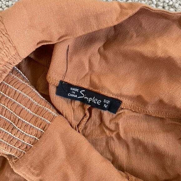 Simplee Apparel Wide Leg Pants in Rust Brown - Picture 3 of 4